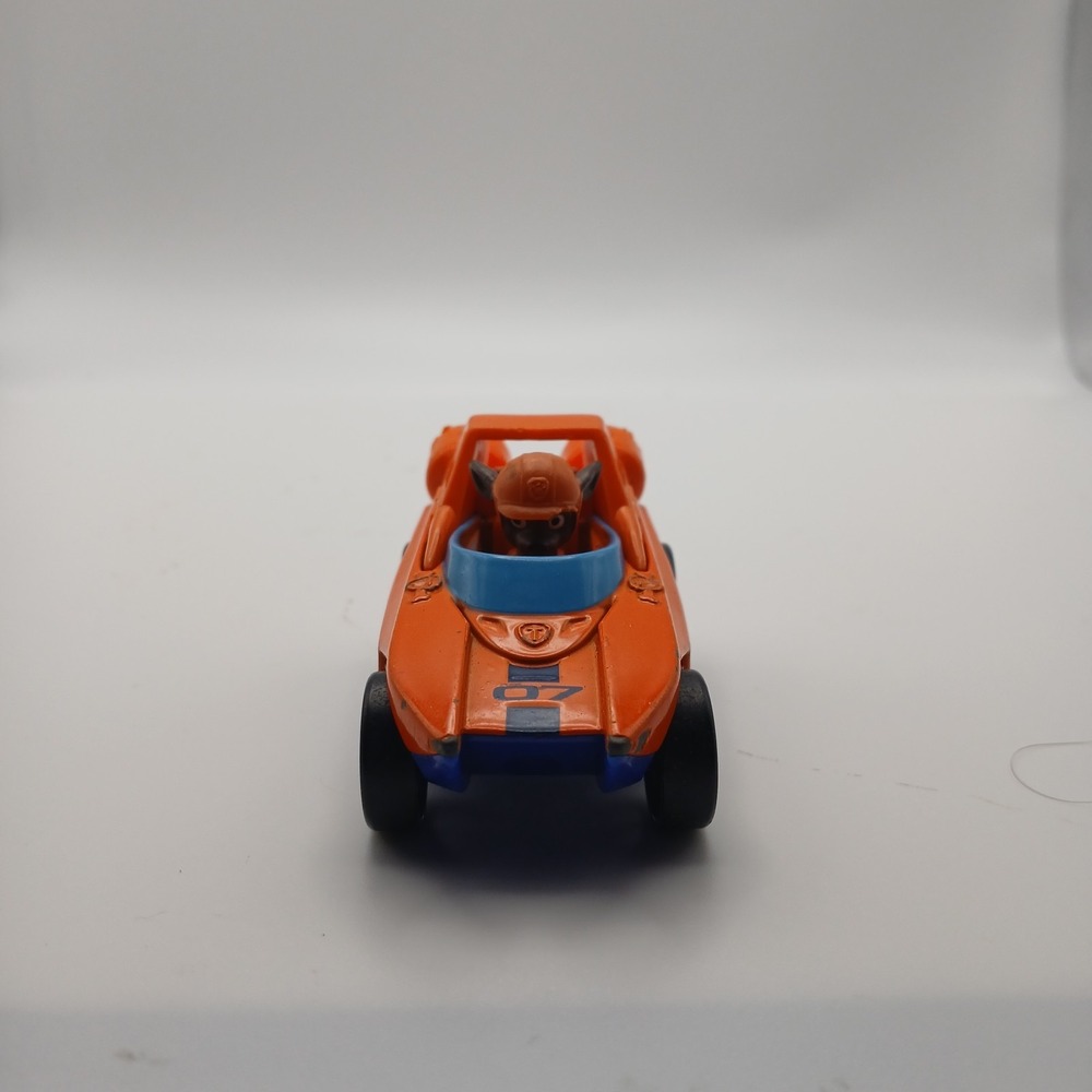 Paw Patrol Diecast Race Car Vehicle Orange/Blue "07" Blue Base w/ Driver